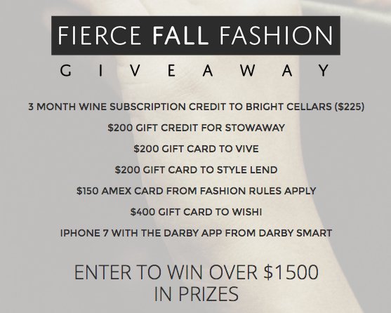 Fierce Fall Fashion Gift Card Giveaway!
