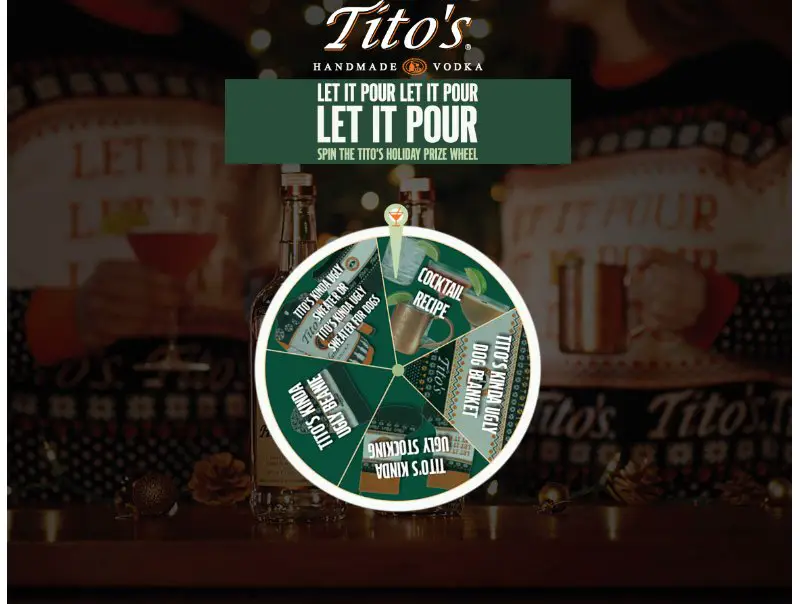 Tito’s Holiday Spin To Win Instant Win Game - Win Official Tito's Holiday Merch