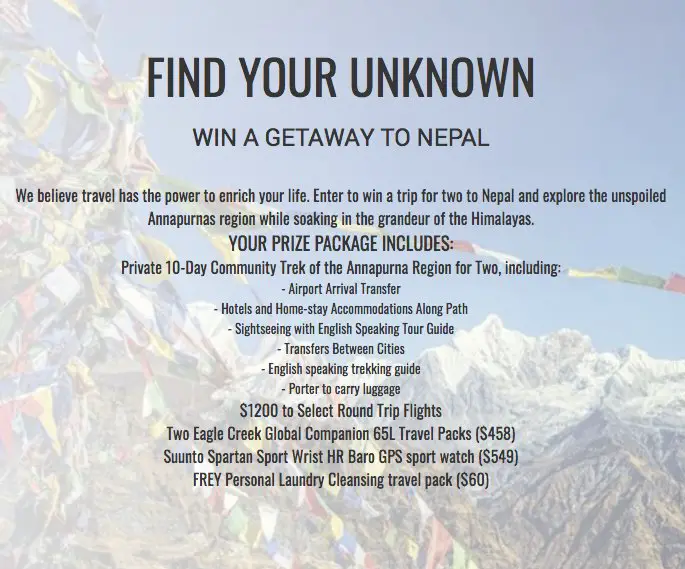 Find Your Unknown Getaway Giveaway