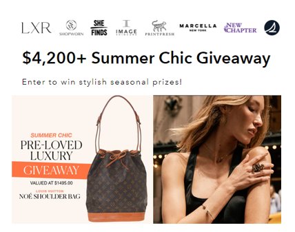 FindKeep.Love Summer Chic Giveaway - Win A Louis Vuitton Bag & $2,800 In Gift Cards