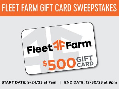 Fleet Farm $500 Gift Card Sweepstakes - Win A $500 Gift Card