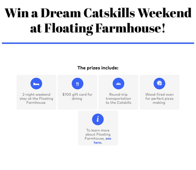 Floating Farmhouse Sweepstakes