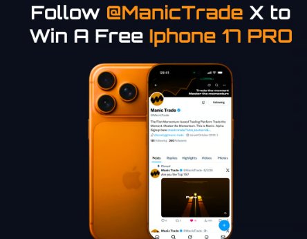 Follow ManicTrade on X to Win iPhone 17 Pro Giveaway - Win an iPhone 17 Pro