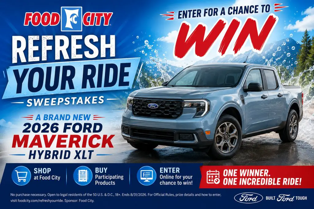 Food City Refresh Your Ride Sweepstakes – Win A 2026 Ford Maverick Hybrid XLT