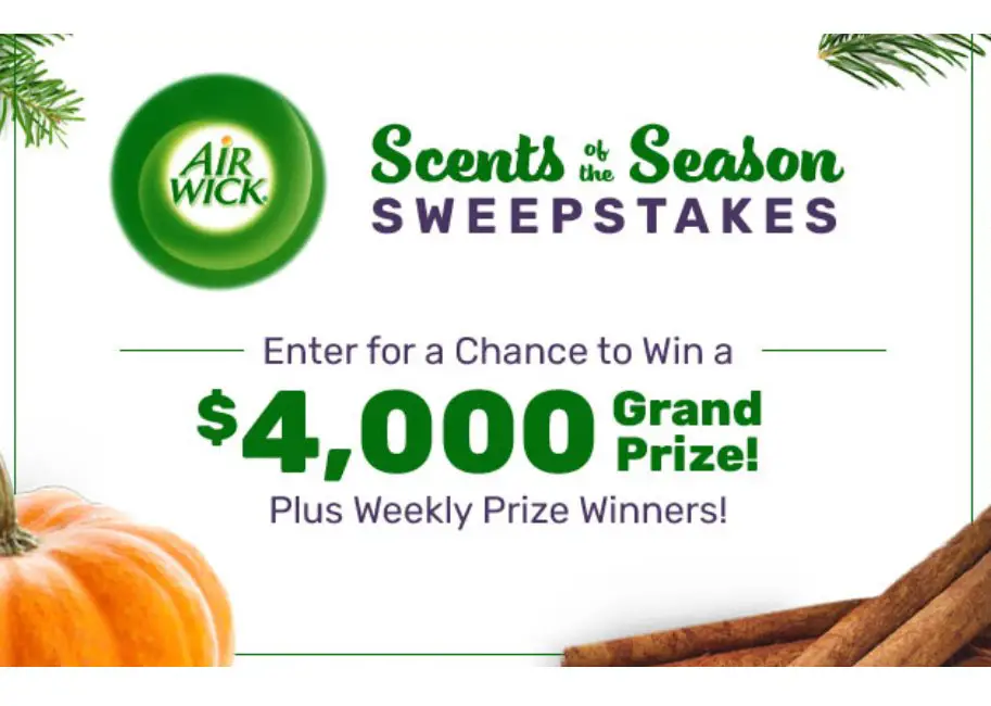 Food Network AirWick  Scents Of The Season Sweepstakes - Win $4,000 Or An AirWick Gift Basket