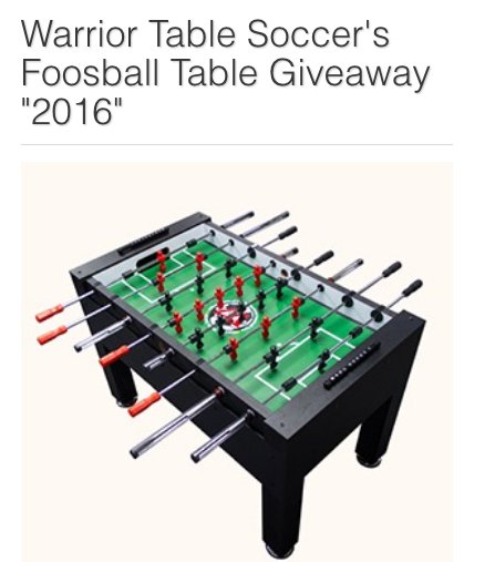 Foosball Table Giveaway 2016 (6 Winners)