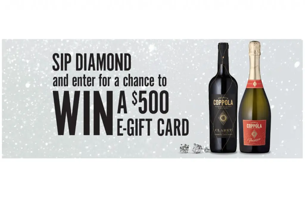 Francis Coppola Winery Diamond Collection Sweepstakes - Win A $500 Gift Card (59 Winners)