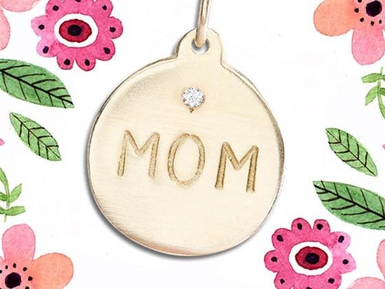 Free 14K Yellow Gold “MOM” Necklace