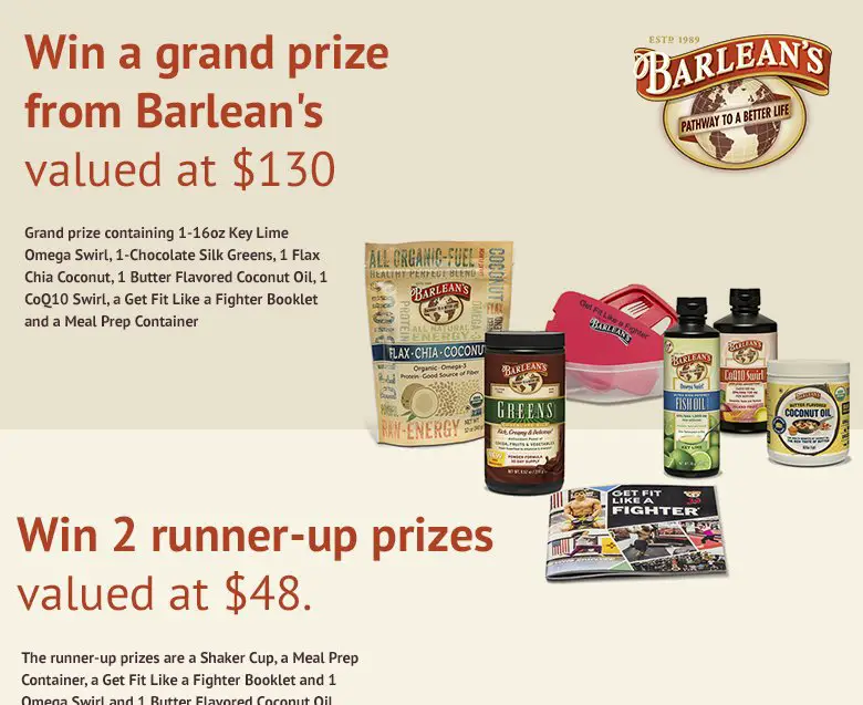 Free Barlean's Food Prize Pack