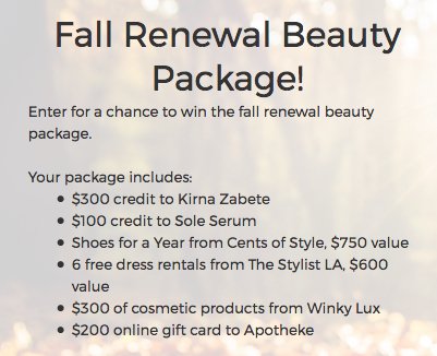 Free Fall Renewal Beauty Package