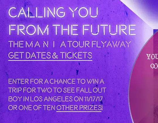 Free Trip for 2 to Attend the Fall Out Boy
