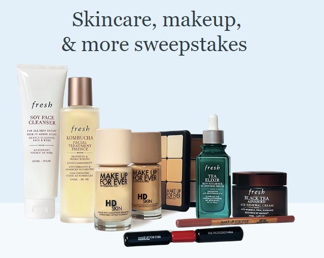 Fresh x Make Up For Ever Skincare, Makeup, & More Sweepstakes - Win $1,000 Beauty Products Prize Pack