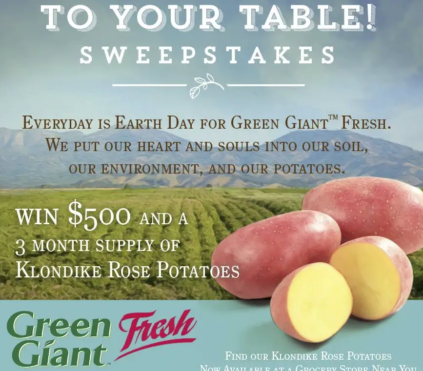 From The Earth To Your Table Sweepstakes