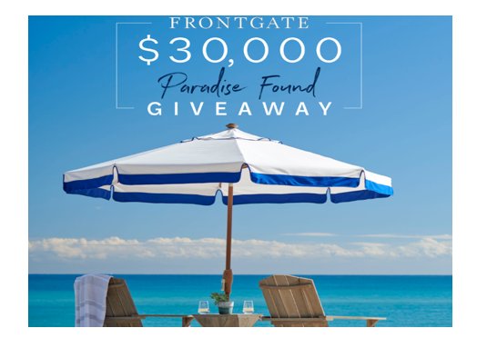 Frontgate $30,000 Paradise Found Giveaway - Win A $10,000 Frontgate Gift Card {3 Winners}