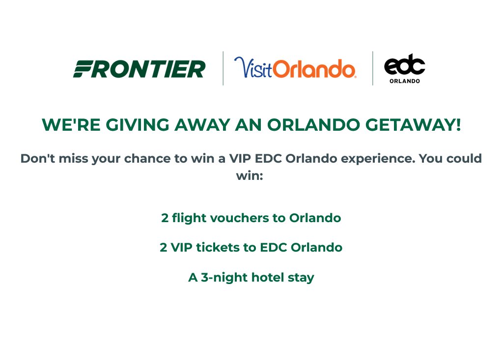 Frontier Airlines EDC Orlando Giveaway - Win A Trip For 2 To EDC Orlando