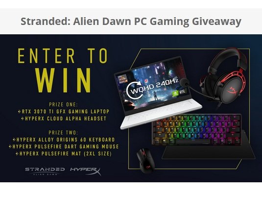 Frontier Developments Stranded Alien Dawn PC Gaming Giveaway - Win A Gaming Laptop & More