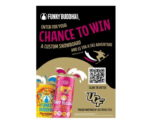 Funky Buddha x UCF Sweepstakes - Win a Snowboard and a $500 Gift Card