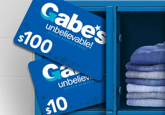 Gabe’s Customer Experience Sweepstakes – $100 Gift Card, 53 Winners