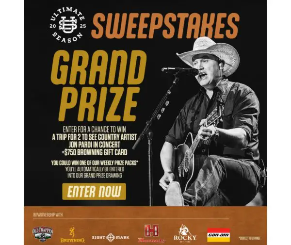 Game & Fish Magazine 2025 Ultimate Season Sweepstakes - Win A Trip For Two to See Jon Pardi Live Or Outdoor Gear