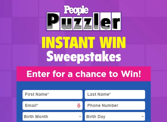 Game Show Network People Puzzler Sweepstakes & Instant Win Game - Win $1,000 or $25 Gift Card