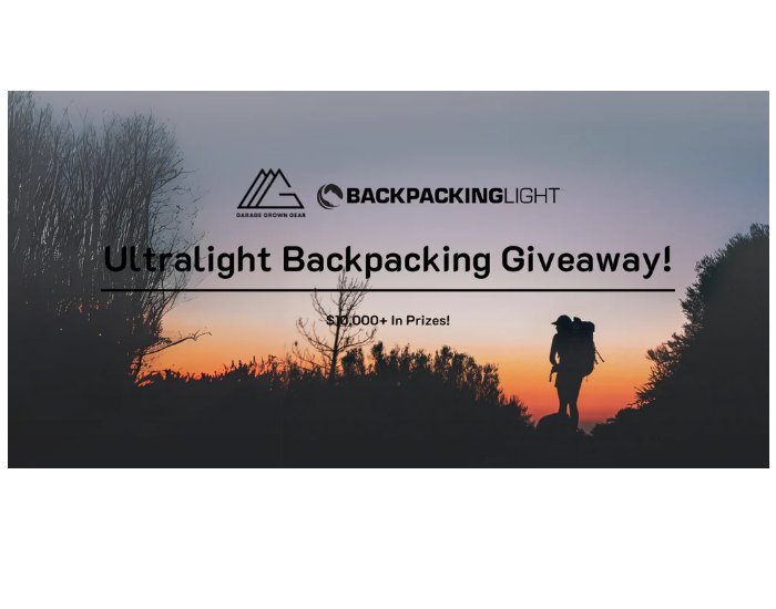 Garage Grown Gear Ultralight Giveaway - Win An Outdoor Gear & More