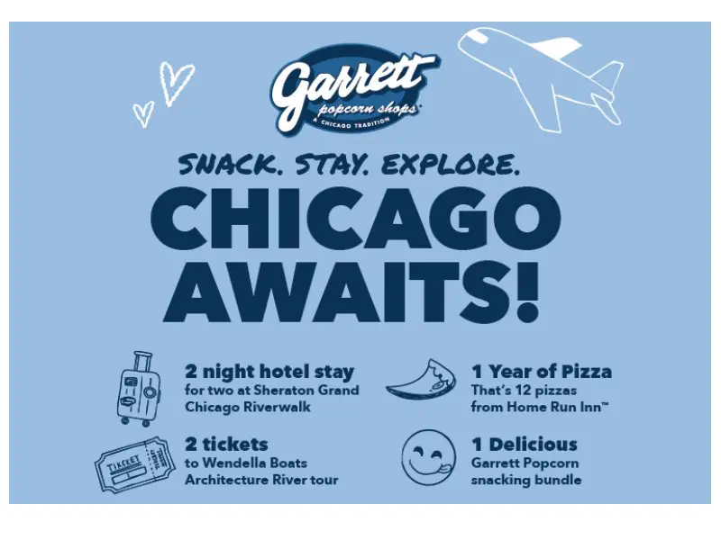 Garrett Popcorn Shops Chicago Tourist Sweepstakes - Win A Chicago Tour Package For Two