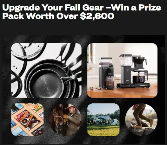 Gear Patrol Fall Gear Upgrade Sweepstakes – Win A $2,600 Fall Gear Upgrade Prize Pack
