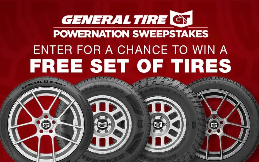 General Tire PowerNation Fall 2026 Sweepstakes - Win a set of 4 tires worth $1,200