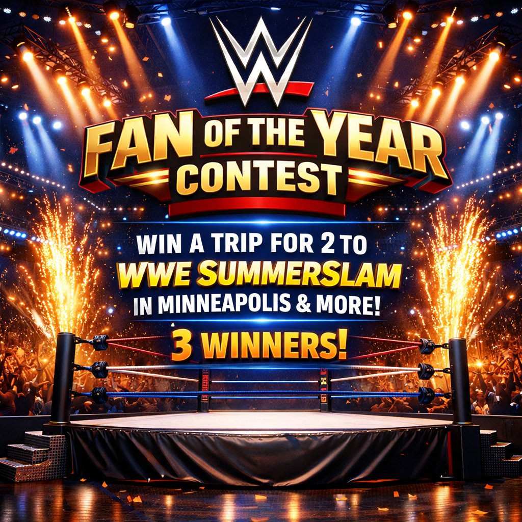 General WWE Fan Of The Year Contest – Win A Trip For 2 To WWE SummerSlam In Minneapolis & More (3 Winners)