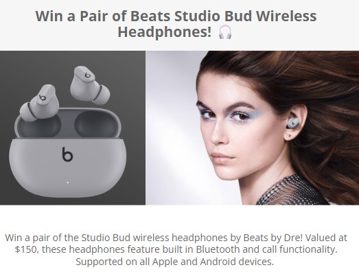 Generation Music Group Beats Studio Buds Wireless Headphones Giveaway
