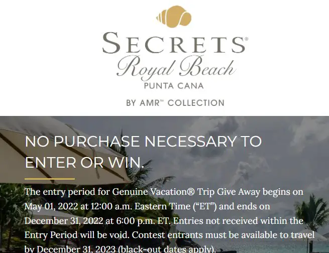 Genuine Vacation Dominican Republic Trip Giveaway - Win A 4-Night Dominican Republic Getaway