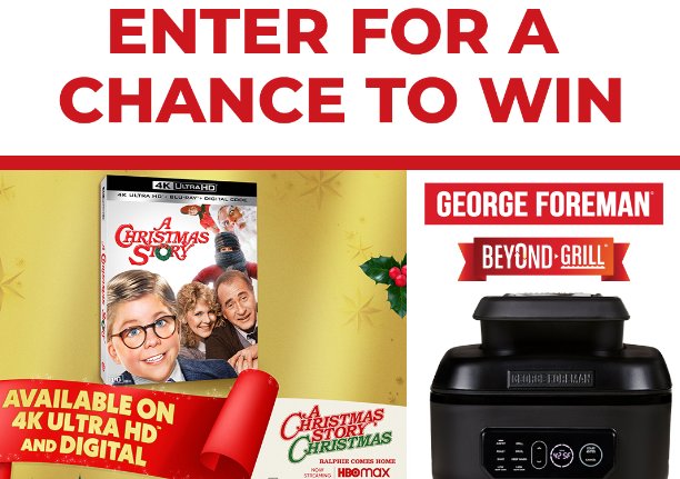George Foreman and A Christmas Story Sweepstakes - Win A George Foreman Beyond Grill + A CHRISTMAS STORY Movie