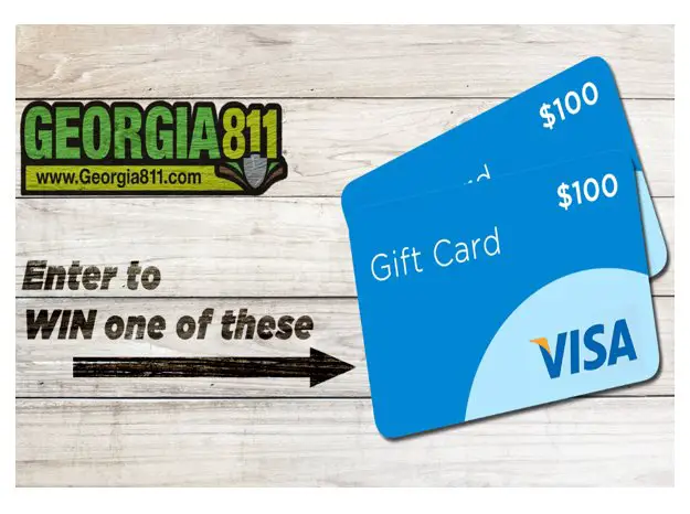 Georgia 811 February 2023 VISA Card Giveaway - Win A $100 VISA Gift Card