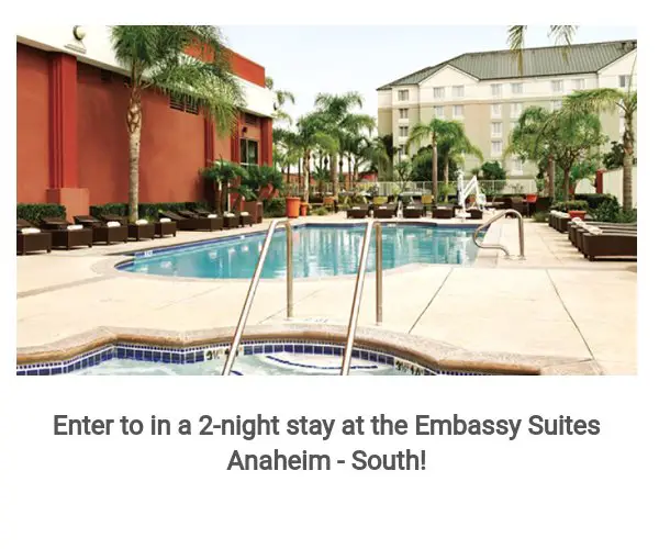 Get Away Today Sweepstakes - Enter To Win A 2-Night Stay At The Embassy Suites Anaheim - South