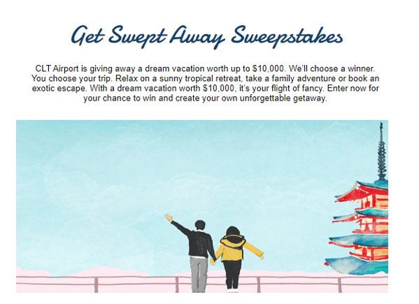 Get Swept Away Sweepstakes - Win A $10,000 Dream Vacation To A Destination Of Your Choice