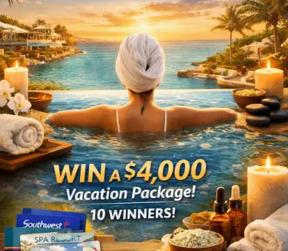Getaways by Southwest Spa Weekend Sweepstakes - Win a $4,000 Vacation Package (10 Winners)