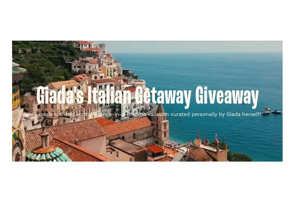 Giadzy.com Giada's Italian Getaway Giveaway - Win A Trip For 2 To Italy