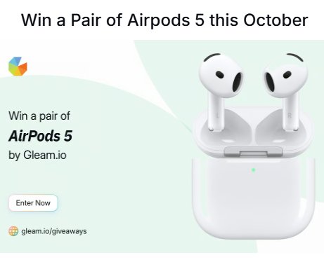Gleam AirPods 5 Giveaway - Win a Pair of AirPods 5