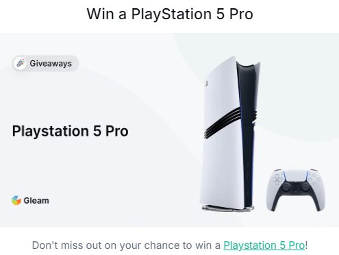 Gleam PlayStation 5 Pro Giveaway - Win A PlayStation 5 Pro Console