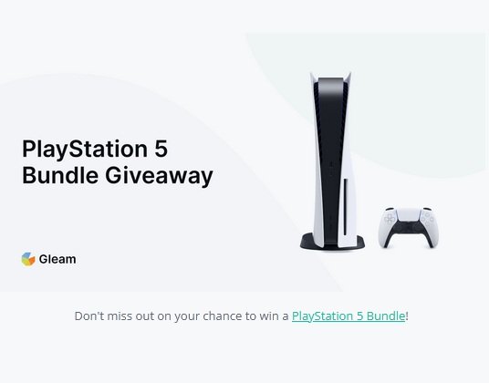 Gleam's PlayStation 5 Bundle Giveaway - Win a PlayStation 5 with Two Dual Sense Controllers