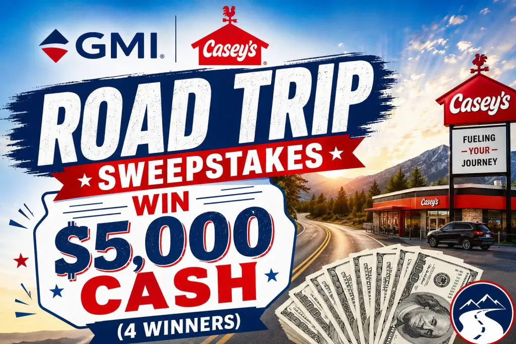 GMI & Casey’s Road Trip Sweepstakes – Win $5,000 Cash (4 Winners)