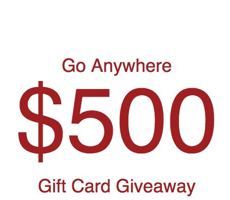 Go Anywhere (4) $500 Gift Card Giveaway