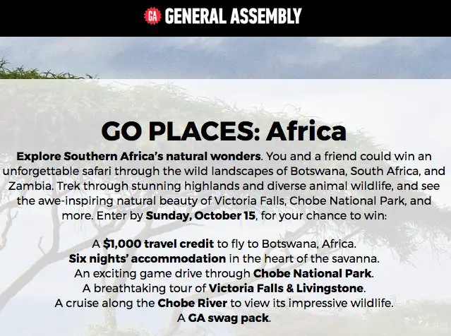 Go Places: Africa Sweepstakes