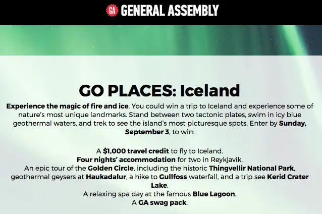 Go Places: Iceland Sweepstakes