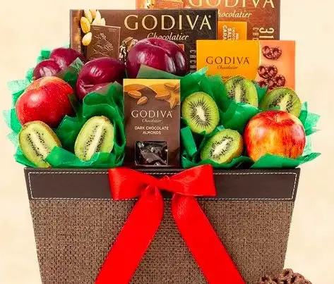 Godiva Chocolates with Crisp Apples, Juicy Plums and Kiwi Fruit Gift Basket Sweepstakes