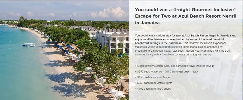 Gogh Jewelry Azul Beach Resort Getaway Sweepstakes – Win A $5,000 Jamaican Getaway For 2