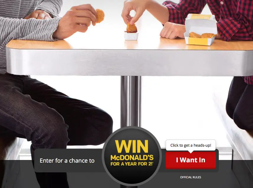 Golden Arches Sweepstakes! Fast Entries Only!