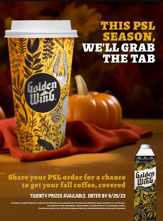 Golden Wing Pumpkin Spice Latte Giveaway – Win 1 Month Free Coffee Supply + More