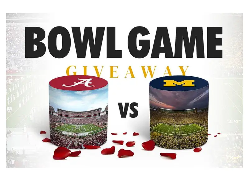 Goldie Products Bowl Game: Michigan Vs. Alabama Giveaway - Win A Team Themed Ottoman