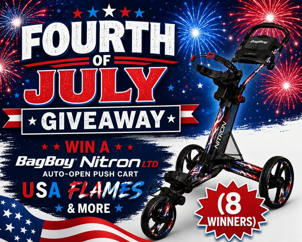 Golf Discount Fourth Of July Giveaway – Win A BagBoy Nitron LTD Auto-Open Push Cart USA FLAMES & More (8 Winners)